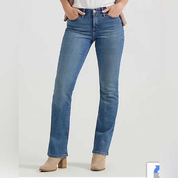 NEW Lee Flex Motion Mid Rise Bootcut Jeans- 16 - Picture 2 of 8